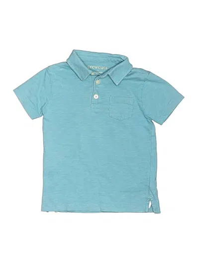Pre-owned Crewcuts Outlet Kids' Short Sleeve Polo Shirt In Teal