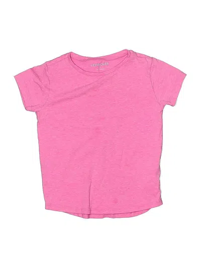 Pre-owned Crewcuts Outlet Kids' Short Sleeve T-shirt In Pink