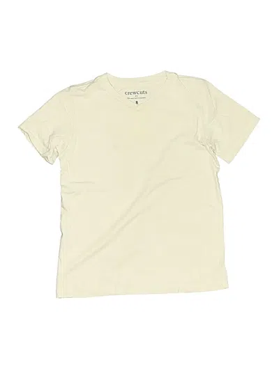 Pre-owned Crewcuts Outlet Kids' Short Sleeve Top Ivory Crew Neck Tops