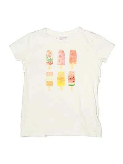 Pre-owned Crewcuts Outlet Kids' Short Sleeve T-shirt In White