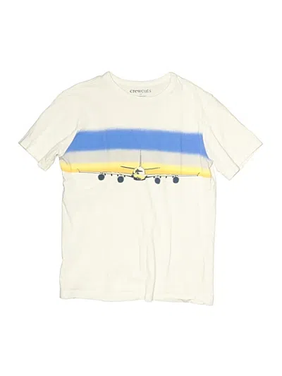 Pre-owned Crewcuts Outlet Kids' Short Sleeve T-shirt In White
