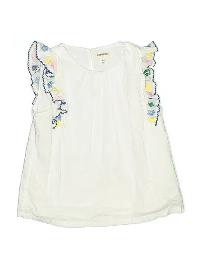 Pre-owned Crewcuts Outlet Kids' Sleeveless Blouse In White