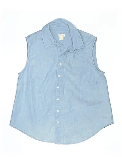 Pre-owned Crewcuts Outlet Kids' Sleeveless Button Down Shirt In Blue