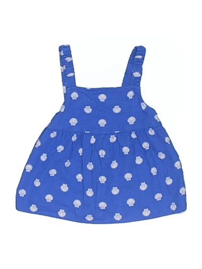 Pre-owned Crewcuts Outlet Kids' Sleeveless Top Blue Square Neckline Tops