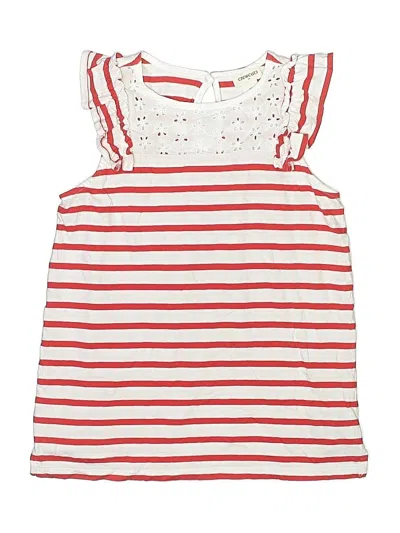 Pre-owned Crewcuts Outlet Kids' Sleeveless Top Red Ruffles Neckline Tops