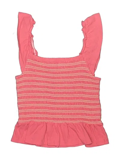 Pre-owned Crewcuts Outlet Kids' Tank Top Pink Square Neckline Tops