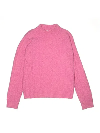 Pre-owned Crewcuts Outlet Kids' Turtleneck Sweater In Pink