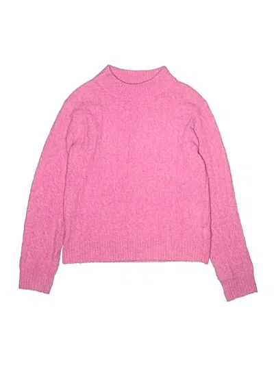 Pre-owned Crewcuts Outlet Kids' Turtleneck Sweater In Pink