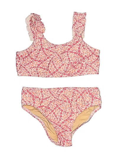 Pre-owned Crewcuts Outlet Kids' Two Piece Swimsuit In Pink