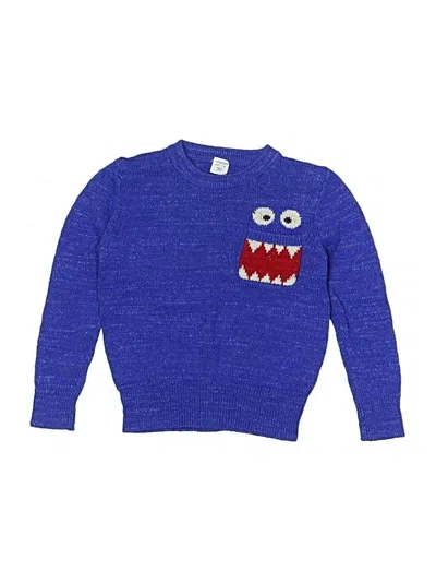 Pre-owned Crewcuts Kids' Pullover Sweater In Blue