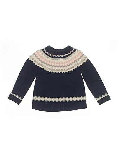 Pre-owned Crewcuts Kids' Pullover Sweater In Blue
