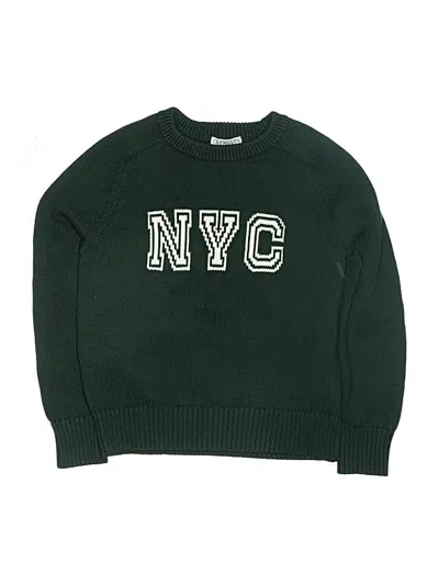 Pre-owned Crewcuts Kids' Pullover Sweater In Green