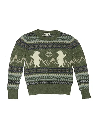 Pre-owned Crewcuts Kids' Pullover Sweater In Green