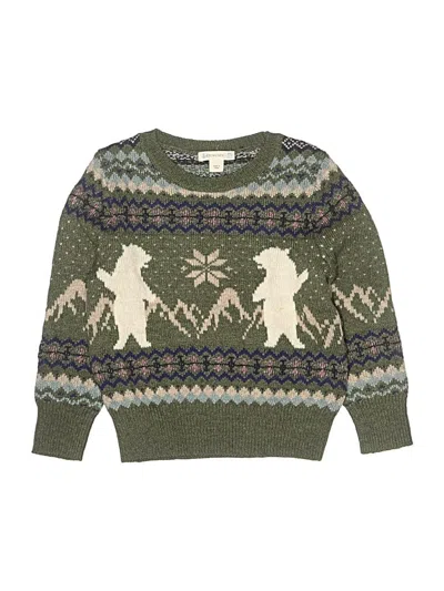 Pre-owned Crewcuts Kids' Pullover Sweater In Green