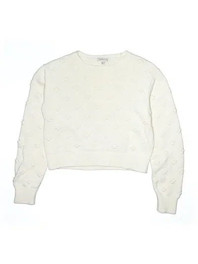 Pre-owned Crewcuts Kids' Pullover Sweater In Ivory