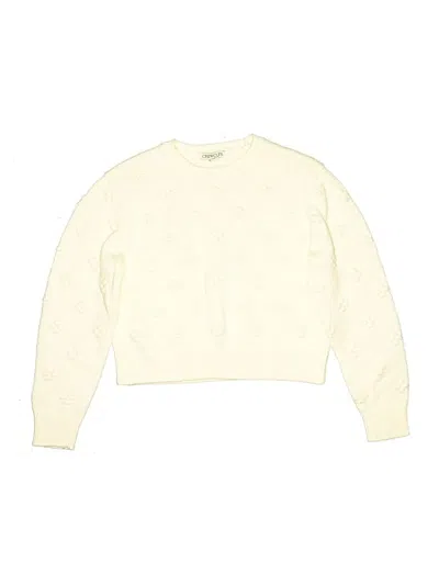 Pre-owned Crewcuts Kids' Pullover Sweater In Ivory