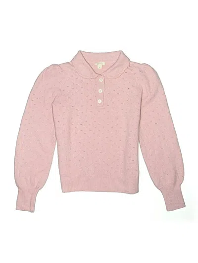 Pre-owned Crewcuts Kids' Pullover Sweater In Pink