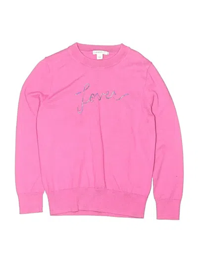 Pre-owned Crewcuts Kids' Pullover Sweater In Pink