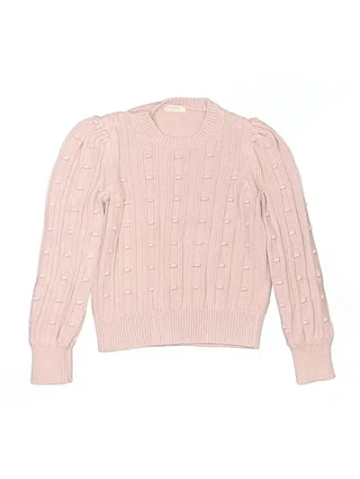 Pre-owned Crewcuts Kids' Pullover Sweater In Pink