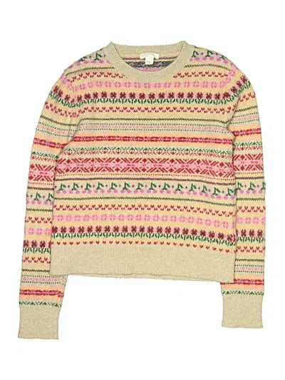 Pre-owned Crewcuts Kids' Pullover Sweater In Tan