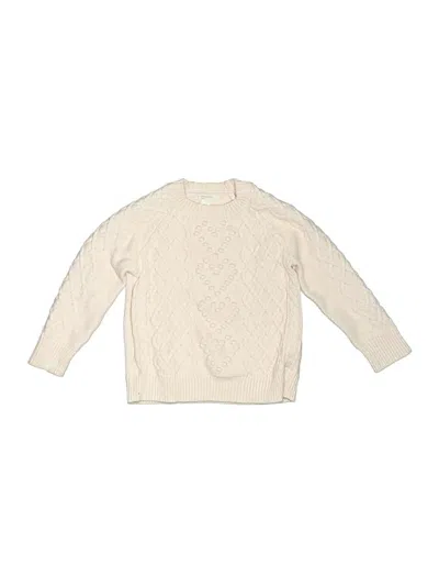 Pre-owned Crewcuts Kids' Pullover Sweater In White