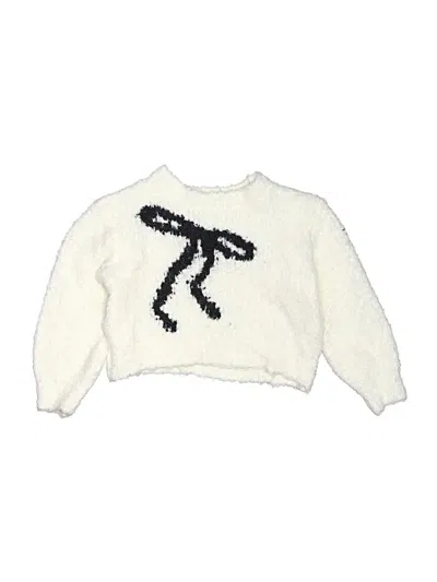Pre-owned Crewcuts Kids' Pullover Sweater In White