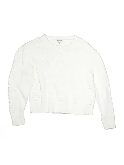 Pre-owned Crewcuts Kids' Pullover Sweater In White