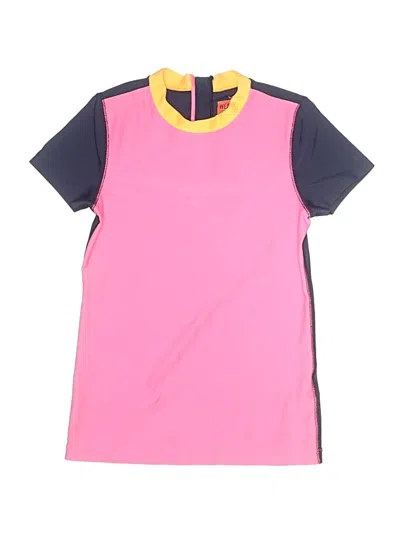 Pre-owned Crewcuts Kids' Rash Guard In Pink