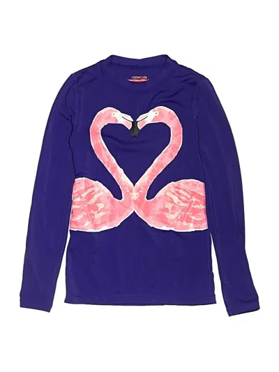 Pre-owned Crewcuts Kids' Rash Guard In Purple