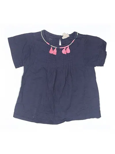 Pre-owned Crewcuts Kids' Short Sleeve Blouse In Blue