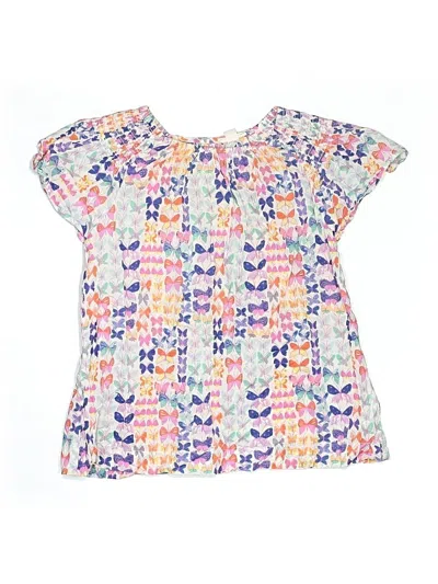 Pre-owned Crewcuts Kids' Short Sleeve Blouse In Blue