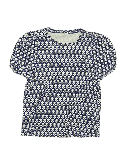 Pre-owned Crewcuts Kids' Short Sleeve Blouse In Blue