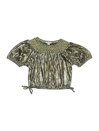 Pre-owned Crewcuts Kids' Short Sleeve Blouse In Gold