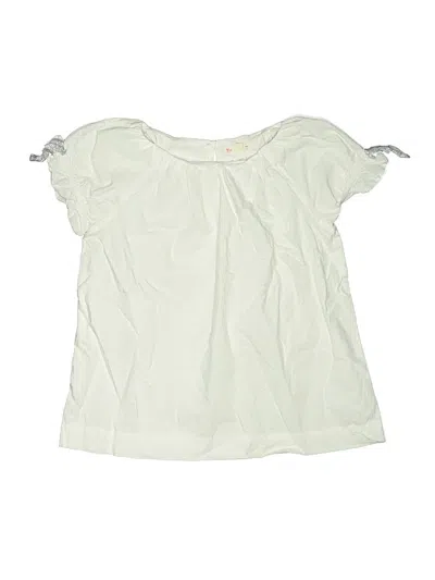 Pre-owned Crewcuts Kids' Short Sleeve Blouse In Ivory