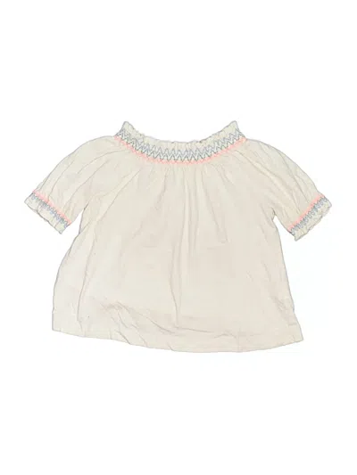Pre-owned Crewcuts Kids' Short Sleeve Blouse In Ivory