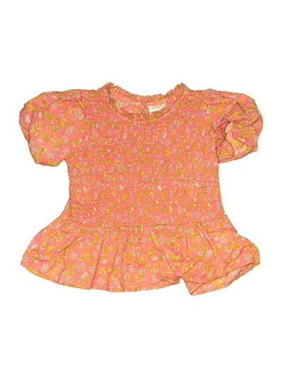 Pre-owned Crewcuts Kids' Short Sleeve Blouse In Orange