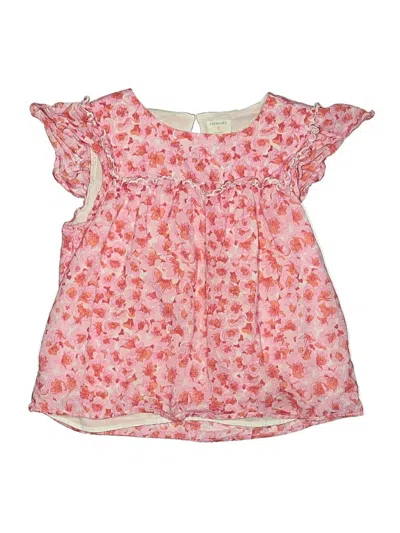 Pre-owned Crewcuts Kids' Short Sleeve Blouse In Pink