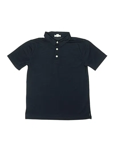 Pre-owned Crewcuts Kids' Short Sleeve Button Down Shirt In Black