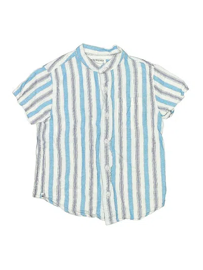 Pre-owned Crewcuts Kids' Short Sleeve Button Down Shirt In Blue