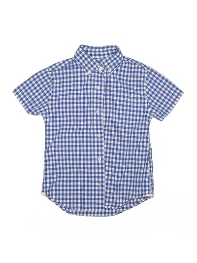 Pre-owned Crewcuts Kids' Short Sleeve Button Down Shirt In Blue