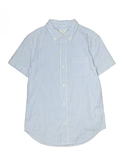 Pre-owned Crewcuts Kids' Short Sleeve Button Down Shirt In Blue