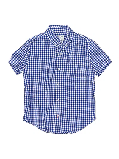 Pre-owned Crewcuts Kids' Short Sleeve Button Down Shirt In Blue
