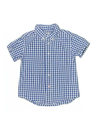 Pre-owned Crewcuts Kids' Short Sleeve Button Down Shirt In Blue
