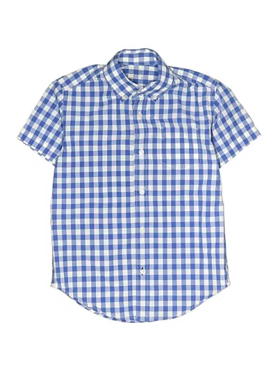 Pre-owned Crewcuts Kids' Short Sleeve Button Down Shirt In Blue