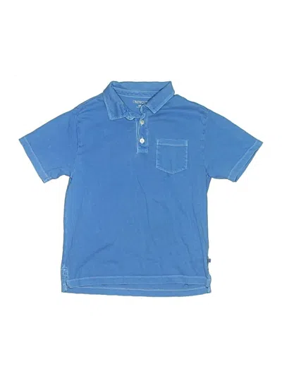 Pre-owned Crewcuts Kids' Short Sleeve Button Down Shirt In Blue