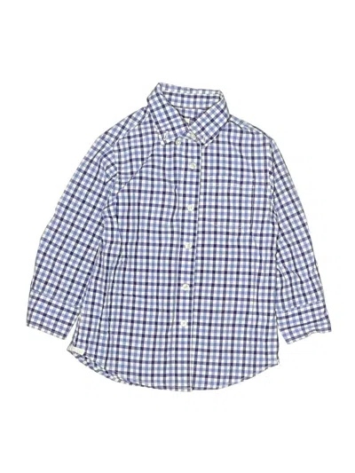 Pre-owned Crewcuts Kids' Short Sleeve Button Down Shirt In Blue