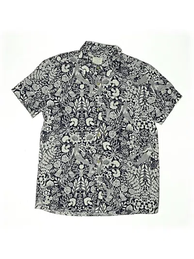 Pre-owned Crewcuts Kids' Short Sleeve Button Down Shirt In Blue