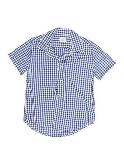 Pre-owned Crewcuts Kids' Short Sleeve Button Down Shirt In Blue