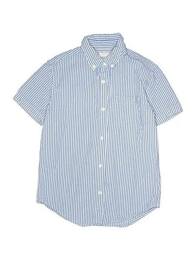 Pre-owned Crewcuts Kids' Short Sleeve Button Down Shirt In Blue