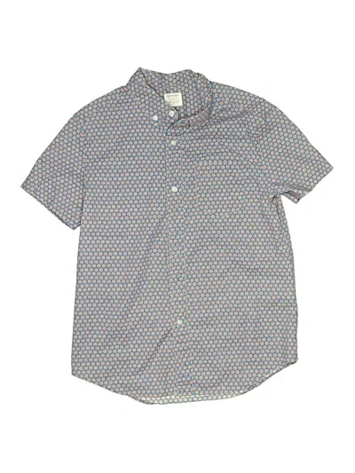 Pre-owned Crewcuts Kids' Short Sleeve Button Down Shirt In Blue